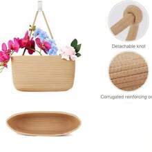 [Free Ship(14in)]Woven Cotton 3-Tier Over The Door Basket, Wall-Mounted Jute Storage Organizer In Bathroom – Decorative Nursery Baskets, Toys Small Basket Gift Hook Laundry Basket House Organizers,Halloween, Christmas, Home Decor &Storage Accessories - View 14