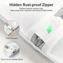 Reusable Fine Mesh Laundry Bag With Rust-Proof Zipper, Anti-Tangle Laundry Mesh Bag, Suitable For Underwear, Bedding, Clothing Washing And Travel Storage Clothing Protection Bag - View 8