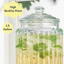 2 PACK 1.5 Gallon Drink Dispenser, Glass Beverage Dispenser With Elegant Stand Stand, Drink Dispensers For Parties With Spigot 100% Leakproof. Perfect For Parties And Daily Use - View 4