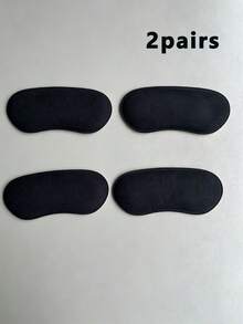 2 Pairs Self-Adhesive Heel Pads, Faux Suede Foam Heel Cushions, Anti-Friction Anti-Slip High Heel Shoe Inserts - Black - View 6