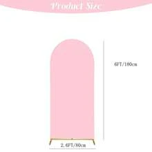 4ft/5ft/6ft/6.6ft/7.2ft Wedding Arch Decor Backdrop, Wedding & Party Arch Background, Pink Arch Cover, Double-Sided Elastic Fabric Arch Backdrop (Arch Frame Not Included), Elegant - View 14