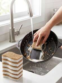 12pcs Multifunctional Microfiber Cleaning Sponges | Essential Household Kitchen Dishwashing Brush For Daily Cleaning - Multicolor - View 10