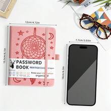Hard Cover Password Organizer Notebook With Letter Tabs, 6.1x4.72 Inch B6 Size Website Login Username And Password Record Book For Home And Elderly Security Organization - B6 - View 2