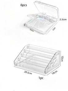 7/5/3-Tier Detachable Multi-Function Storage Rack, Can Hold Perfume, Cosmetics, Glasses, Nail Polish..Essential Oils, Nail Salon Tools & Accessories, Acrylic Material, Large Capacity Design, Suitable For Vacation Beach, Bathroom, Bedroom And Other Places. - Multicolor - View 16
