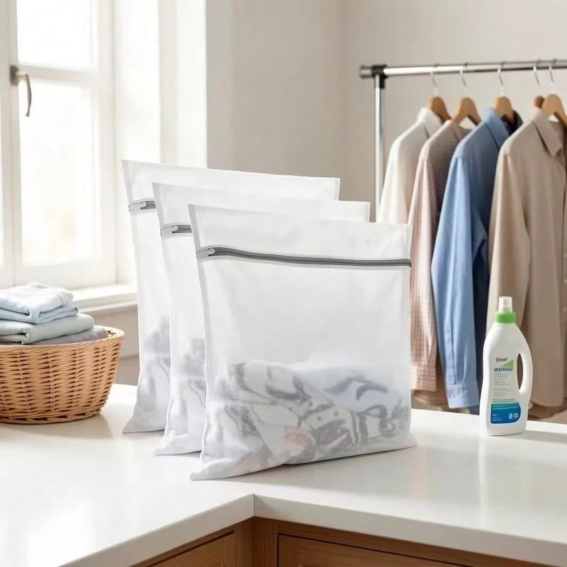 Reusable Fine Mesh Laundry Bag With Rust-Proof Zipper, Anti-Tangle Laundry Mesh Bag, Suitable For Underwear, Bedding, Clothing Washing And Travel Storage Clothing Protection Bag - View 1