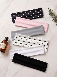 1/3/6 Peças Faixas de Cabelo Elásticas Largas Antiderrapantes para Mulheres e Meninas, Acessórios de Cabelo para Yoga, Fitness e Esportes, Estilo Tropical - Multicolorido - Visão 10