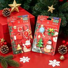 Penghapus Berbentuk Santa Claus, Alat Tulis Siswa, Hadiah Kecil untuk Penghargaan Belajar, Alat Tulis Hadiah Natal - A - View 4