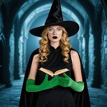 Witch Halloween Costume Set, Includes Hat, Cape, Witch Hat, Gloves, Role Play Props Party Outfit - Multicolor - View 5