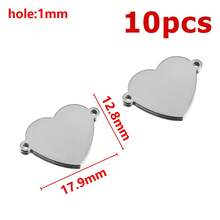 10Pcs Stainless Steel Heart-Shaped Pendant Connectors For DIY Earrings, Bracelets, Necklaces Jewelry Making Accessories - 10Pcs - View 8