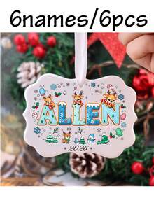 Custom Name Christmas Ornament 2026, Personalized Reindeer Snowflake Tree Decor, Festive Winter Holiday Style, Customized Christmas Hanging Ornament, Customizable Name And Year Keepsake, Christmas Tree Decoration, Christmas Gift, Gifts For Family - Style C - View 20