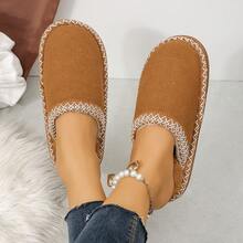 女款冬季居家拖鞋 萬聖節骷髏手指刺繡印花拖鞋 中性款加厚情侶拖鞋 - 黃色 - 查看 3