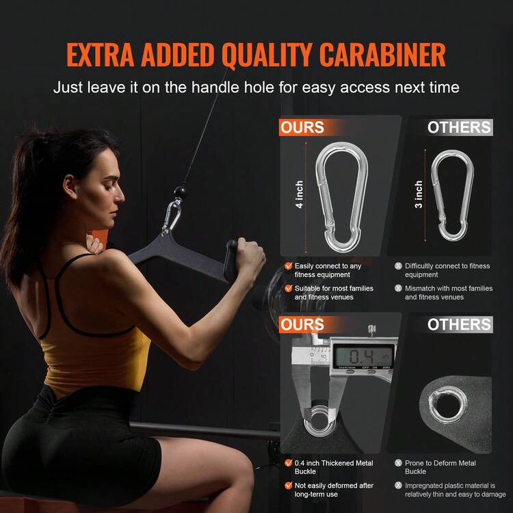 LAT Pulldown Attachment, Cable Machine Rowing V-Bar Attachment, Tricep Pull Down Bar, Back Strength Training Rubber Coated Handle Grip, Bicep Curl Tricep Lat Pulldown Bar For Home Gym Fitness - Middle Inside Handle - View 4