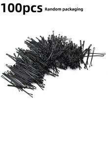 Braiding And Bun Tool, Black Bobby Pins, Flat Clips,100 Pieces - Black - View 8