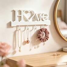1pc Wall-Mounted Key Holder Storage Rack, Entryway Organizer Decor, No-Drill Living Room Home Decoration - Multicolor - View 4