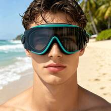 361degree 1pc 361° Large Frame Wide View HD Anti-Fog Waterproof Leakproof Swim Goggles For Women Men Adult, With Portable Storage Case, Pool Beach Swimming Gear - Grey-green - View 10