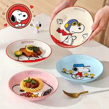 Official Authorized Snoopy Ceramic Dinnerware Set, Cute Printed Rice Bowl + Dinner Plate + Soup Spoon, Single Person Dinner Set For Home, Porcelain Tableware Gift Box, Suitable For Breakfast And Daily Use - Multicolor - View 3