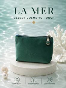 La Mer Square Makeup Bag, 18*10cm, Sold Individually, Unique Color-Blocking, Zipper Closure, Portable, Suitable For Daily Storage And Travel - La Mer Square Makeup Bag - View 2
