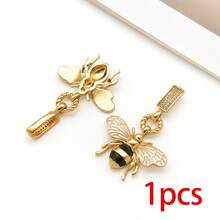 1pc 18K Golden Plated Insect Pendants Crystal Paved Dragonfly Bee Butterfly Enamel Charms For DIY Bracelet Necklace Jewelry Making Findings - Multicolor - View 20