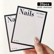 20pcs Nail Display Cards Handmade Nail Art Packaging Board Professional Press-On Nails Packaging Card Nailfie Paper Storage Card Photography Display Prop Board Nail Salon Accessories Nail Tools - Multicolor - View 8