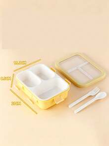 850ml Multi-Compartment Lunch Box, 304 Stainless Steel And PP Material Divided Meal Container, Includes Fork And Spoon Set, Leak-Proof Design, Suitable For School, Office And Travel, And Reusable - Multicolor - View 21