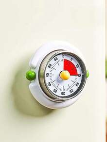 1pc Magnetic Kitchen Timer, Mechanical Timer, Time Reminder, Visual Time Management Alarm, Suitable For Baking And Kitchen Use (Non-Electric) - Multicolor - View 12