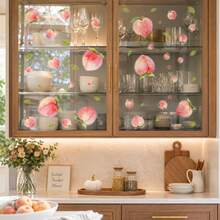 69pcs/3sheet Peach Stickers, Multiple Pink Peach Glass Stickers, Window Stickers, Glass Stickers, Three Sizes, Fruit Stickers, Gift Window Stickers, Fruit Stickers, Wall Window Door Mural Display Decal Stickers, 3 Sheets - Pattern - View 2