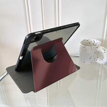 1pc Vintage Deep Burgundy Lily Floral 360° Rotating Tablet Protective Case, Compatible With IPad Air 6/5/4 & 10 (10.9 Inch) - Compatible With IPad Pro 2024, Air M3/A16 2025, Compatible With Samsung Galaxy Tab S9 FE/S8 Plus/S7/S10, Compatible With OPPO Pad, Compatible With Huawei MatePad, Compatible With Vivo Pad, Compatible With Honor Pad, Compatible With Lenovo Pad - Multicolor - View 6