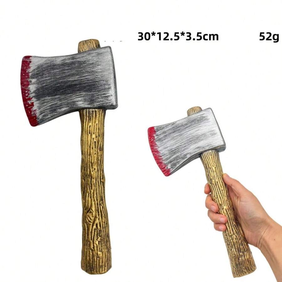 1pc Halloween Carnival Realistic Small Axe Plastic Weapon Cosplay Prop Party Supplies - Multicolor - View 1