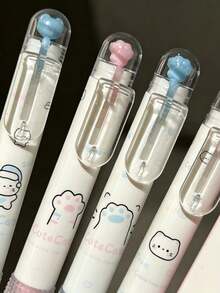 2/4pcs Pink & Blue Cat Micro Landscape Pens, Smooth Writing, Waterproof, Suitable For Students & Exams - Cat Landscape Pen - View 8
