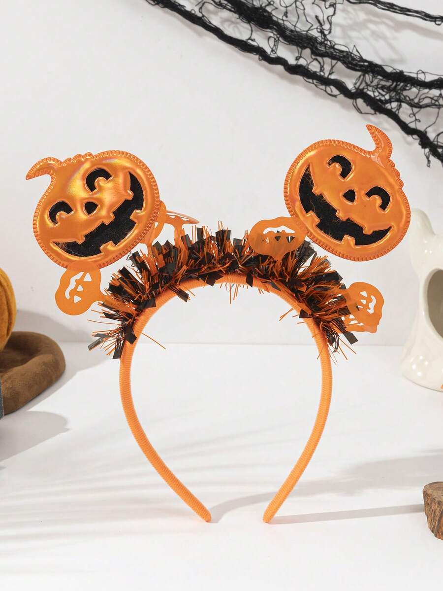 1pc Funny Halloween Bat & Moon Headband, Suitable For Holiday Costume, Halloween Party, Polyester Fiber (Polyester) Headband, All Seasons - Multicolor - View 1