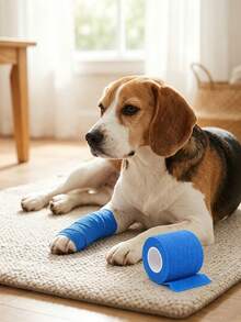 2/3/4 Pcs Of Elastic Self-Adhesive Breathable Pet Bandages, Suitable For Cats, Dogs, And Horses, Can Be Used On Wrists, Ankles, Knees, Heads, And Bodies - Blue - View 6