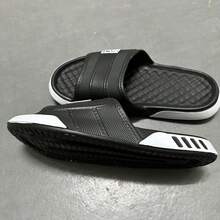 Men's Thick Sole Soft Cushion Slippers, Summer Outdoor Sports & Indoor House Slides - Black - View 10
