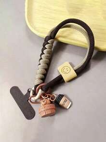1pc Capybara Pendant Phone Lanyard, Short Wrist Strap, Cute Cartoon Woven Hand Rope, Outdoor Travel Climbing Rope, Anti-Loss Anti-Theft, Handbag Chain Shoulder Strap, Phone Case Pendant Small Lanyard With Clip - Multicolor - View 2