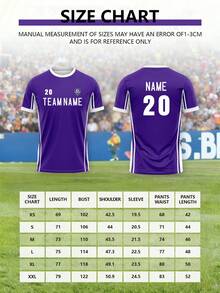 1PC Customized Italian National Football Jersey Of The City Of Florence. Personalized With Team Logo, Numbers, Team Name And Player Names. - Purple - View 2