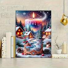 1PC DIY 5D Diamond Painting Kit Christmas Theme Pattern - Round Full Diamond Art Mosaic Craft, Home Wall Decor, Unframed - No Frame - View 3