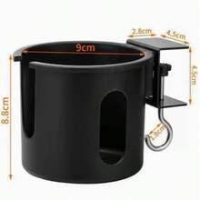 1pc Multifunctional Desk Side Clip Cup Holder With Hook, Desktop Hanging Beverage Storage, Practical Office Accessory, Storage For Water Cups And Small Items - Cup Holder - View 10