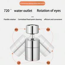 720° Rotating Faucet Aerator With Plating, Universal Anti-Splash Faucet Outlet, Water-Saving Faucet Extension Adapter, Kitchen Bathroom Sink Replacement Accessory - Brushed Finish - View 3