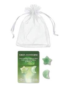 Natural Carved Star Moon Crystal Stone Set, Mixed Gemstone Decor With Gift Box Organza Bag & Info Cards, Home Ornament Collection Gift For Women - Multicolor - View 6