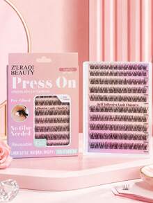 120pcs Lashes No Glue Needed+Fake Lashes Tweezers Natural Fibers, Long Curls, Clear Roots, Self Adhesive Lashes, Enlarged Eyes, Light And Non Irritating, Suitable For Daily Commuting Makeup - View 6