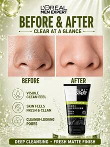 L’Oreal Paris L'Oreal Men's Oil Control Charcoal Dual-Effect Cleanser 50/100ml, Deep Pore Cleansing, Oil Control, Brightening Skin Tone, Suitable For Oily And Sensitive Skin - Men's Oil Control Charcoal Refreshing Dual-action Cleanser - View 10