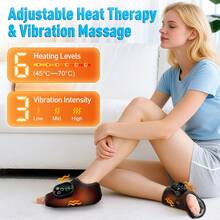 Hailicare Máy massage chân và cổ chân sưởi ấm không dây, thiết kế quấn quanh rung sạc lại được, giảm mỏi chân, cầm tay thư giãn - màu đen - Xem 5