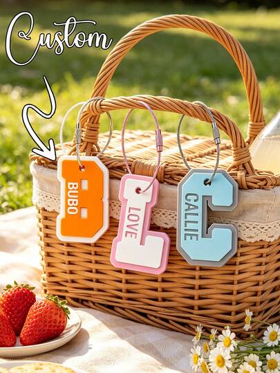 1 Pair Custom Engraved Stylish Keychains, Personalized Couple Keychain,