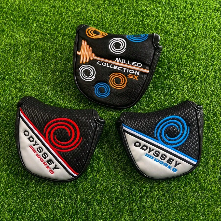 Golf Mallet Putter Cover, Magnetic Closure PU Leather Headcover For Golf Clubs, Embroidered Design, Protective Putter Head Cover For Men Women - ODY - View 1