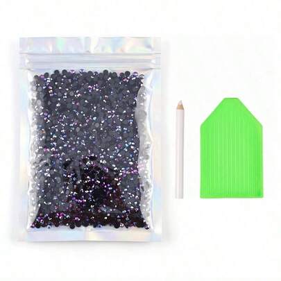 5000pcs 3mm Black Base Purple Red Jelly Rhinestones, Suitable For Hat, Denim Jacket, Pants Decoration, DIY Phone Case, Earphone Case, Keychain, Insulated Cup, Hair Clip, Headband Decoration