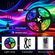 Acosh Neon 5V USB RGB LED Strip Lights, DIY Cuttable With 44 Keys IR Remote, Double-Sided Adhesive Tape, Ambient Lighting For Bedroom, Computer Desk, Multi-Scene Decoration - RGB Strip+44keys Remote - View 3