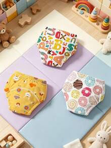 3pcs Toddler Potty Training Pants, Soft Skin-Friendly Non-Irritating Breathable Dry Washable Baby Independent Toilet Learning Pants, All Season - Multicolor - View 4