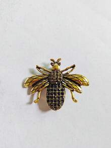 Vintage Bee Rhinestone Brooch, Insect Lapel Pin, Jacket, Scarf, Hat Decoration Bee Badge, Fashion Women Jewelry Gift - Bee - View 6