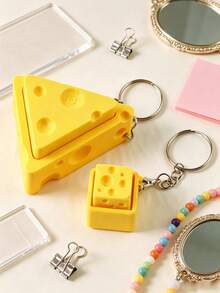 1 Set Of Small Cheese-Shaped Bag Pendants As Keychains, Bag Decorations For Keychains, Wallet Accessories, Women's Accessories, Gifts For Friends - Multicolor - View 2