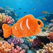1pc New Cat Toy Clownfish Kitten Toy Durable Chew Toy Self-Entertainment Boredom Relief Squeaky Interactive Cat Toy - Multicolor - View 10