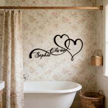 1 pieza Letrero colgante personalizable con apellido de pareja, decoración de bienvenida colgante con corazón infinito personalizado para el porche, adecuado para decoración del hogar, decoración del jardín, regalo de inauguración de casa, regalo de cumpleaños, regalo de Navidad, regalo de temporada de bodas, regalo de aniversario - Multicolor - Ver 8
